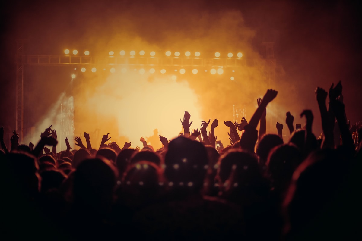 Foule en concert, communauté créative